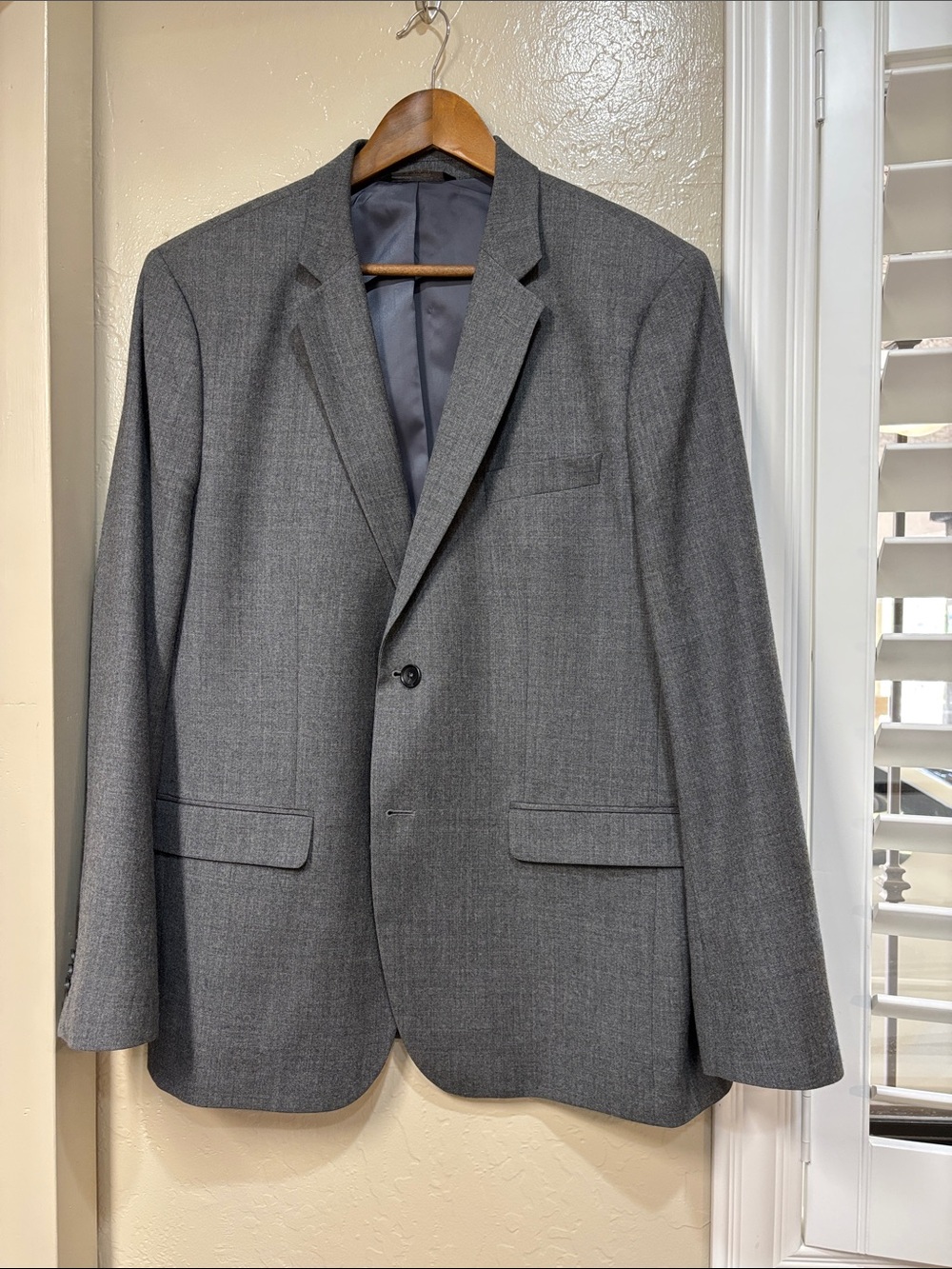 Banana Republic Men's Gray Single-Breasted Blazer - Classic Tailored 44R
